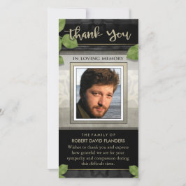 ブラック葉金ゴールドフォトカスタムサンキューカード サンキューカード