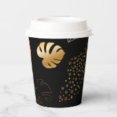 ブラック葉金ゴールド紙カップ 紙コップ (裏面)