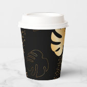 ブラック葉金ゴールド紙カップ 紙コップ (正面)