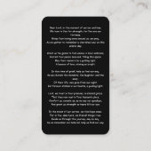 ブラック葬儀悔やみや弔慰記念祈りの言葉フォトカード エンクロージャーカード (裏面)