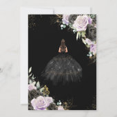 ブラック薄紫バラフローラキンセアニラSweet sixteen 招待状 (裏面)