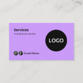 ブラック薄紫ビジネスロゴスキャン可能QRコード 名刺 (裏面)