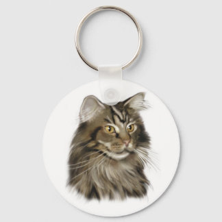 ブラック虎猫メーンクーンキャット キーホルダー