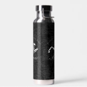 ブラック蠍座星占い標識〔占星術の〕十二宮図名前をカスタムする ウォーターボトル (左面)