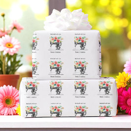 ブラック裁縫マシンテーラードレスメーカー事業 ラッピングペーパー