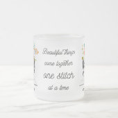 ブラック裁縫機引用文フローラ フロストグラスマグカップ (中央)