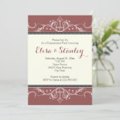 ブラック装飾マ縁どルサラ婚約パーティ 招待状 (スタンド正面)