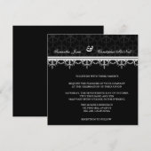 ブラック装飾結婚式招待状 招待状 (正面/裏面)