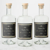 ブラック製品包装ラベル金ゴールド枠とロゴ リキュールボトルラベル (ボトル)