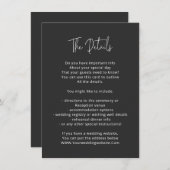 ブラック詳細カード白黒ミニマリスト エンクロージャーカード (正面/裏面)