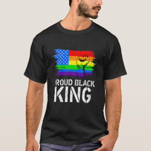 ブラック誇りを持ったキングパパファーザーズデイLGBTゲイプライドラ Tシャツ