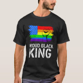 ブラック誇りを持ったキングパパファーザーズデイLGBTゲイプライドラ Tシャツ (正面)