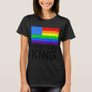 ブラック誇りを持ったキングパパファーザーズデイLGBTゲイプライドラ Tシャツ