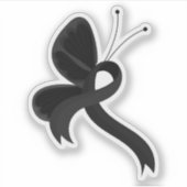 ブラック認識度リボン蝶 シール (正面)