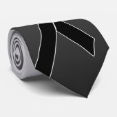 ブラック認識度リボン+メッセージ ネクタイ (ロール)