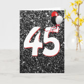 ブラック誕生日カードの45グリッターバルーン カード (黄色い花)