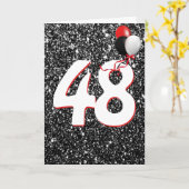 ブラック誕生日カードの48グリッターバルーン カード (黄色い花)