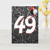 ブラック誕生日カードの49グリッターバルーン カード (黄色い花)