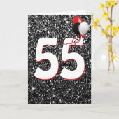 ブラック誕生日カードの55グリッターバルーン カード (黄色い花)