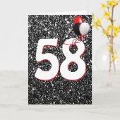 ブラック誕生日カードの58グリッターバルーン カード (黄色い花)