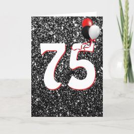 ブラック誕生日カードの75グリッターバルーン カード