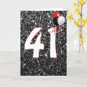 ブラック誕生日カード上の41グリッターバルーン カード (黄色い花)