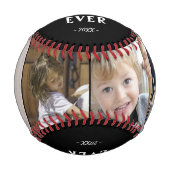 ブラック誕生日グランパ4フォトコラージュ野球 野球ボール (正面)