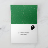 ブラック誕生日バルーンとスパーカー カード (内部)