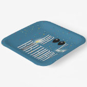 ブラック誕生日バルーンとスパークラー ペーパープレート (傾斜あり)