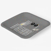 ブラック誕生日バルーンとスパークラー ペーパープレート (傾斜あり)