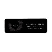 ブラック識別モノグラム差出人住所ラベル ラベル (正面)