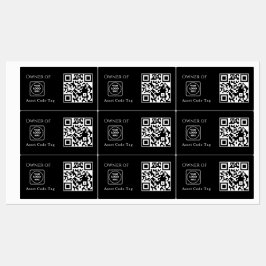 ブラック資産QR | カスタム資産管理ビジネス ラベル