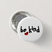 ブラック赤いハートビーフレンドリータイポグラフィ 缶バッジ (正面&裏面)