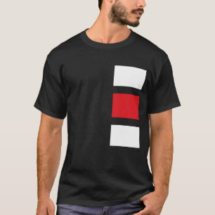 ブラック赤と白正方形Tシャツ Tシャツ