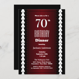 ブラック赤と白70th誕生日ディナー 招待状