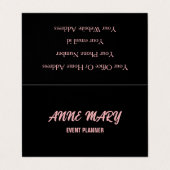 ブラック赤面ガーリーピンクカウカスタムィークラッシーモダン 名刺 (外部フラット)