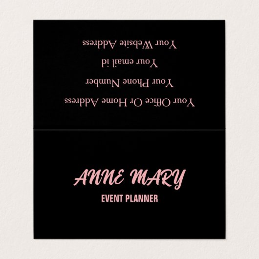 ブラック赤面ガーリーピンクカウカスタムィークラッシーモダン 名刺 (外部フラット)