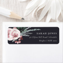 ブラック赤面バラホリーベリー新年の住所