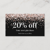 ブラック赤面バラ金ゴールドqrコード事業 割引カード (正面)