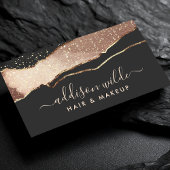 ブラック赤面ピンクと金ゴールドエレガントモダン 名刺