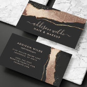 ブラック赤面ピンクと金ゴールドエレガントモダン 名刺