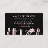 ブラック赤面ピンクまつげカールメイクアップツールロイヤリティ 名刺 (裏面)