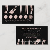 ブラック赤面ピンクまつげカールメイクアップツールロイヤリティ 名刺 (正面/裏面)
