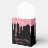 ブラック赤面ピンクスパークルグリッタードリップス誕生日 フェイバーボックス (オープン)