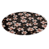 ブラック赤面ピンクローズ金ゴールドフローラブライダルシャワー カッティングボード (角)