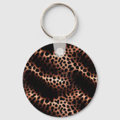 ブラック赤面ピンクローズ金ゴールドフローラ キーホルダー (裏面)