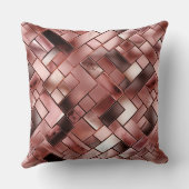 ブラック赤面ピンクローズ金ゴールドフローラ クッション (裏面)