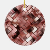 ブラック赤面ピンクローズ金ゴールドフローラ セラミックオーナメント (裏面)