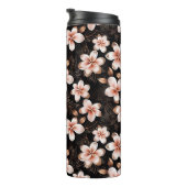 ブラック赤面ピンクローズ金ゴールドフローラ タンブラー (回転右)