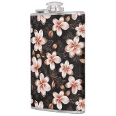 ブラック赤面ピンクローズ金ゴールドフローラ フラスク (左)